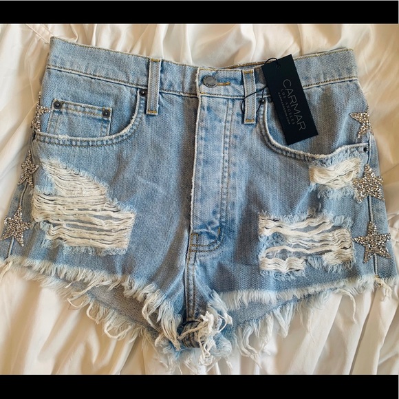 High Waisted Jean Shorts - Picture 2 of 5